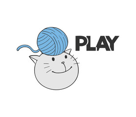 cat playing with ball of wool
