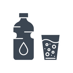 Water related vector glyph iconTube and Pills Related Vector Glyph Icon. Drugs. Tube and Pills sign. Isolated on Black Background