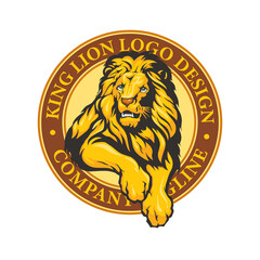 King lion logo template vector illustration