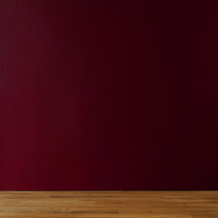 Dark burgundy background for copy space and wooden table