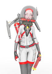 Fototapeta premium vintage astronaut girl is happy