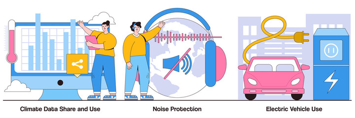Climate Data Share and Use, Noise Protection, Electric Vehicle Use Illustrated Pack