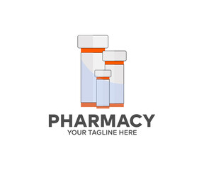 Medicine, medical insurance or pharmacy concept logo design. Healthcare product vector design and illustration.
