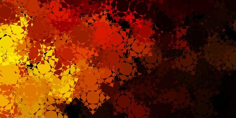 Dark Yellow vector background with polygonal forms.