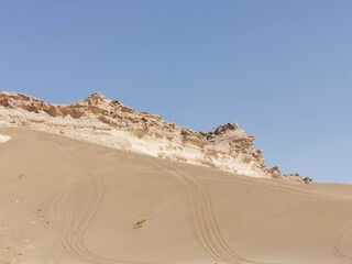 Fototapeta na wymiar Rub Al Khali is the desert that covers most of the southern third of the Arabian Peninsula and this photo was taken in Ibri city in Oman