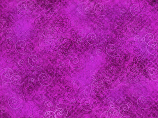 Pink abstract handpainted background with spirals and sratches