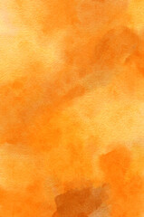 orange wet watercolor paper background with dark and light tones