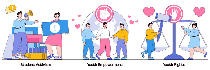 Student Activism, Youth Empowerment, and Rights Illustrated Pack