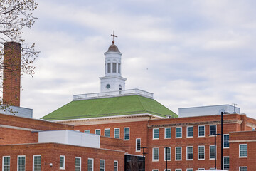Fototapeta na wymiar Overcast view of the Jefferson Middle School Academy