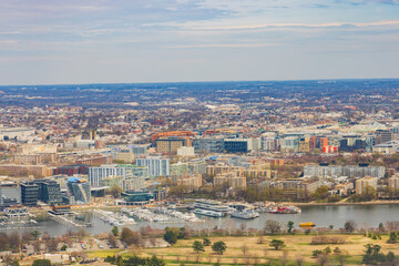 Obraz premium Aerial view of the cityscape of Washington DC