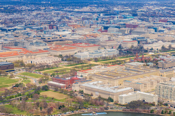 Aerial view of the cityscape of Washington DC