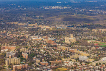 Fototapeta na wymiar Aerial view of the cityscape of Washington DC