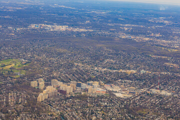 Fototapeta na wymiar Aerial view of the cityscape of Washington DC