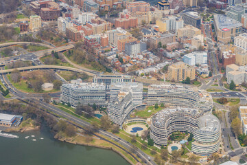 Aerial view of the cityscape of Washington DC