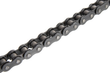driving roller chain on white background