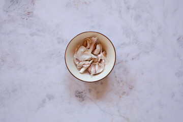 still life garlics in a  modern stone background