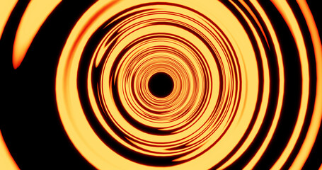 Render with a floating tunnel in orange and black