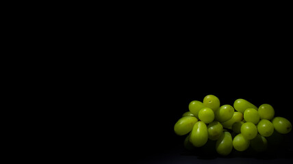 Green grapes on black