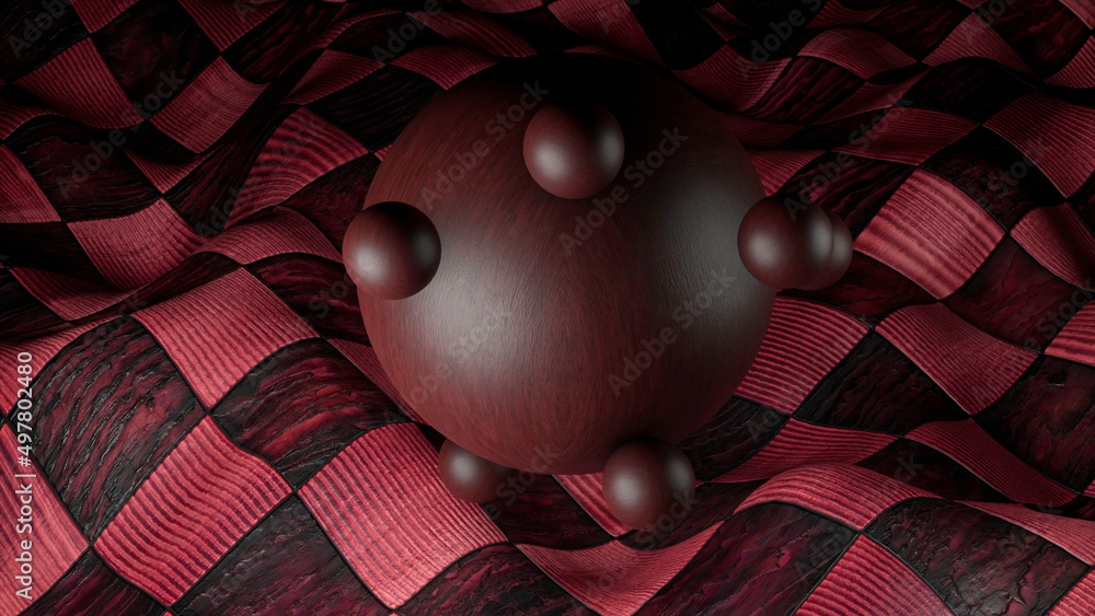 Aufkleber a hemisphere in abstraction. design. a ball in 3d format around which other small balls are spinning