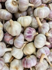 Brazilian garlic seen up close.