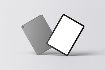 Tablet isometric perspective view. Template for infographics or presentation UI design interface. Blank template