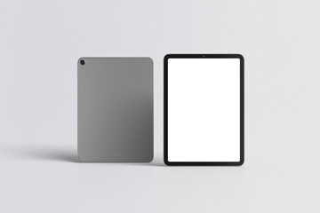 Tablet isometric perspective view. Template for infographics or presentation UI design interface. Blank template