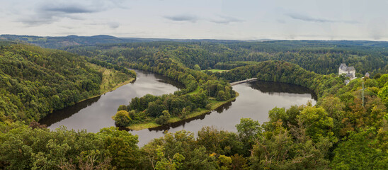 Viewpoint Burgk on Saale Loop. Hikes in the Thuringian Sea - the Hohenwarte and Bleiloch reservoirs...