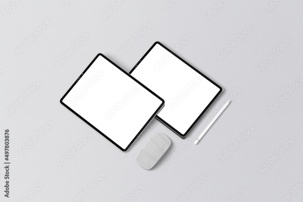 Poster tablet isometric perspective view. template for infographics or presentation ui design interface. bl