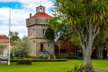 Firth tower on the grounds. Matamata, Waikato, New Zealand