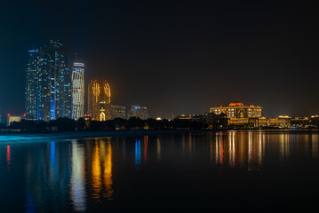 Night city view of Abu Dhabi
