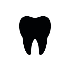Tooth icon. Human tooth. Symbol of doctor dentist and treatment. Isolated vector illustration on white background.