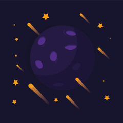 illustration of the starry sky with the moon