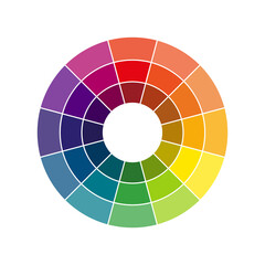 Color circle. Palette of various colors. Primary color gradient. Isolated raster illustration on white background.