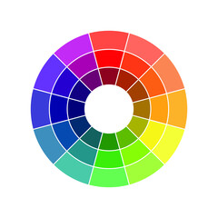 Color circle. Palette of various colors. Primary color gradient. Isolated vector illustration on white background.