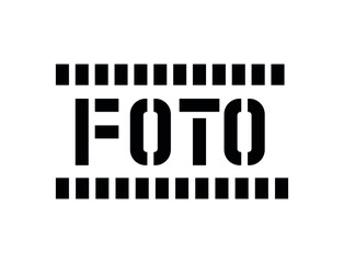 Protect from radiation sign (FOTO). Product packaging marking. Warning symbol. Isolated vector illustration on a white background.