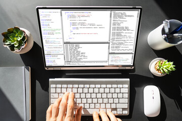 Male Software Developer Typing Code