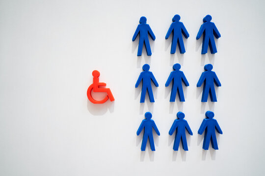 Social Inequality And Discrimination Concept. Disabled Person