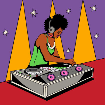 DJ using turntable