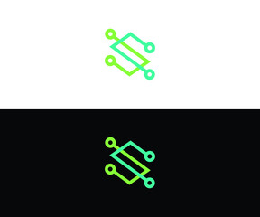 s technology logo design
