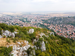 Aerial view town of Asenovgrad, Bulgaria