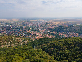 Fototapeta na wymiar Aerial view town of Asenovgrad, Bulgaria