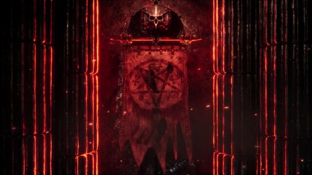 Goat Demon Baphomet VJ Loop – behold to the symbol of hell! Hold your soul or die in fear with this scary and mystical video featuring horned demon. This creature is a mix of goat and human. Use it in