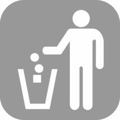 señal, gris, información, sv023, pictograma, vector, basura, señales, imagen, indicar, norma, normatividad, anuncio, símbolo, estándar, icono, silueta, ilustración, basura en su lugar, indicación,