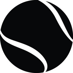 Tennis ball vector art silhouette graphic isolated on white background