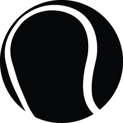 Tennis ball vector art silhouette graphic isolated on white background