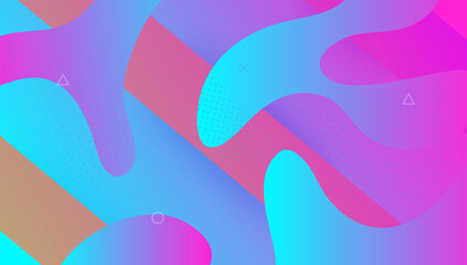 Modern Layout. Neon Journal. Plastic Paper. Blue Mobile Flyer. Futuristic Cover. Flat Rainbow Poster. Commercial Magazine. Tech Landing Page. Magenta Modern Layout