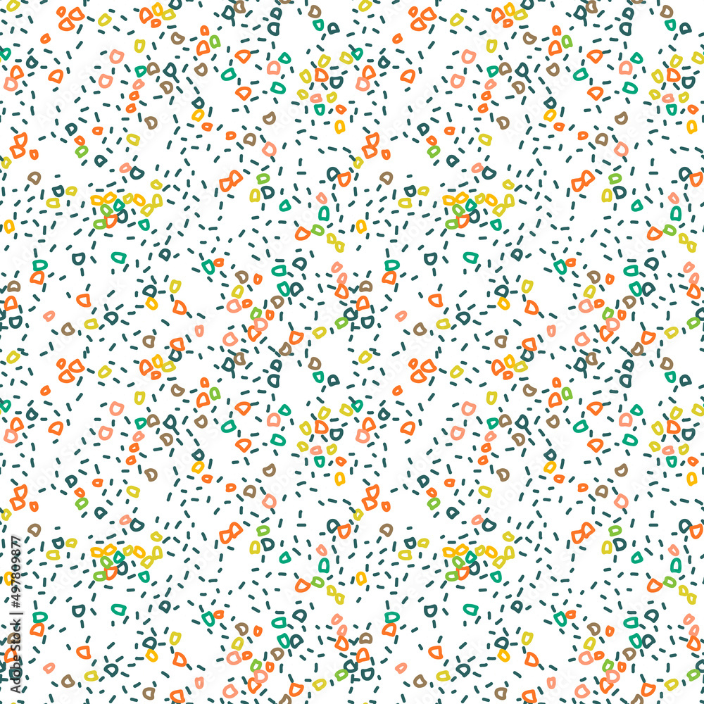 Poster hand drawn contemporary abstract shapes as seamless background. vector repeatable pattern with moder