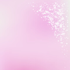 White heart love confettis. Valentine's day corner