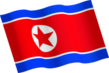 Waving North Korean flag vector