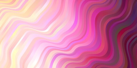 Obraz premium Light Pink vector pattern with curves.